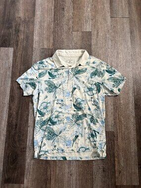 Fabletics Floral Athletic Golf Polo Shirt